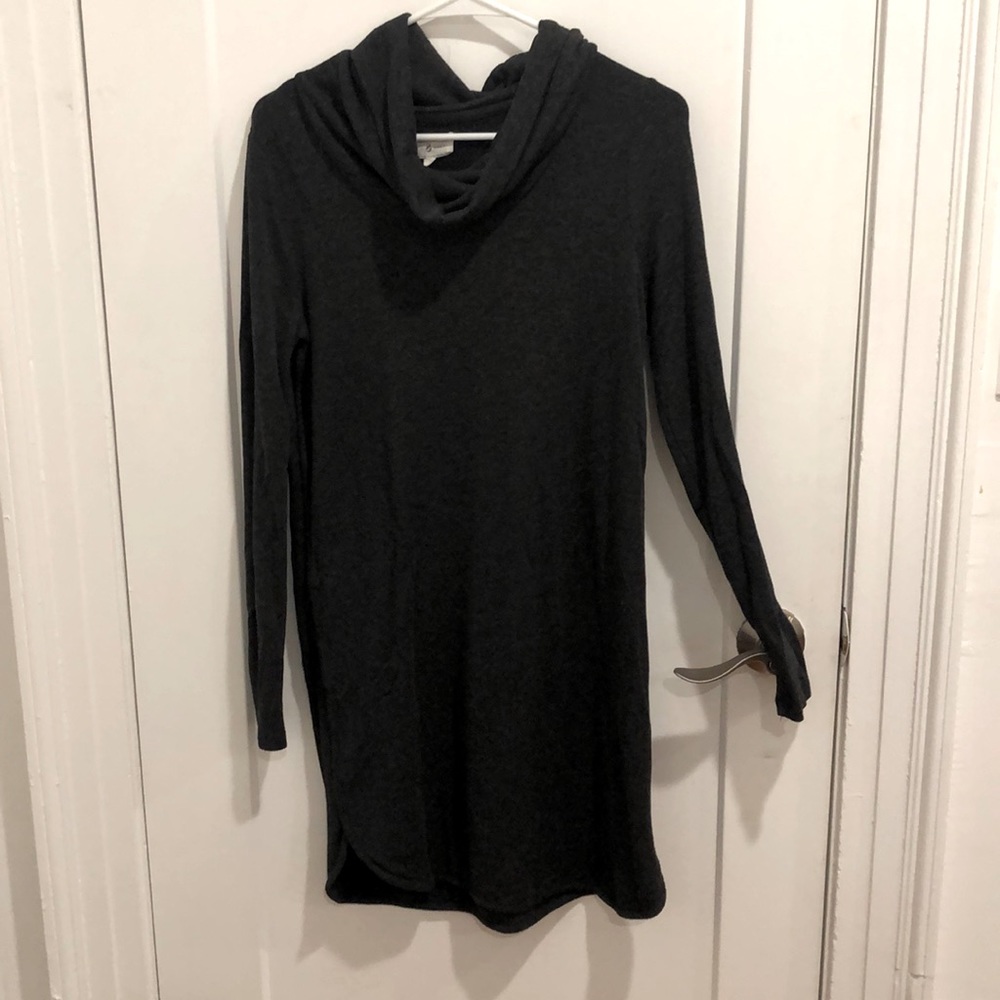 Lou & Grey Cowl Neck Dress Gray S